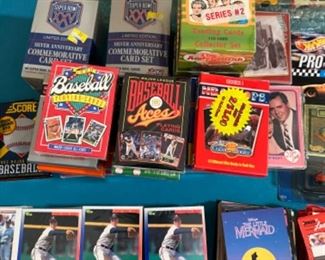 Lots of collectible trading cards including baseball