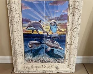 Coastal dolphin seen made of tile