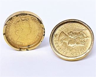 Queen Elizabeth II Coin Clip-On Earrings. ........To register and to place bids simply go to www.capitolsalesservices.hibid.com