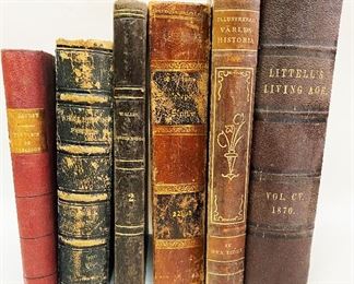 Antique leatherbound books