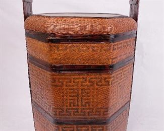 Chinese Nested Rattan and Bamboo Wedding Basket