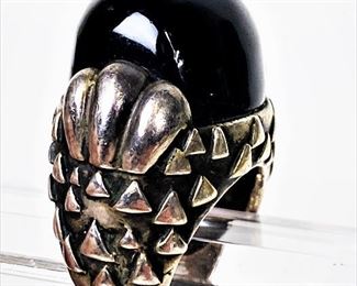 Dian Malouf Modern sterling ring marked DLM 97 925