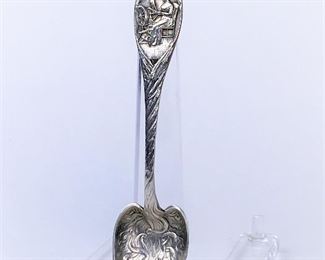 Antique sterling silver spoon made by J E Caldwell for the Daughters of the American Revolution. This design was created 125 years ago.