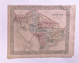 Antique 1867 Map of Washington DC by S. A. Michell Jr.