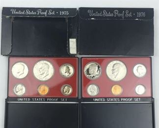1975, 1976 Proof Sets Type 1 & Type 2 Ikes