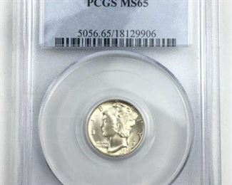 1945 Mercury Dime PCGS MS65 Real Stunner