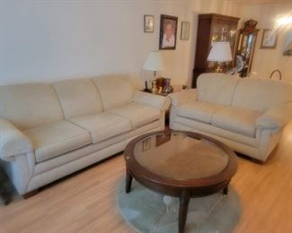 LAZY BOY SOFA AND LOVE SEAT (CREAM COLOR) $300 FOR THE SET