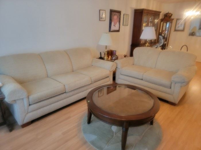 LAZY BOY SOFA AND LOVE SEAT (CREAM COLOR) $300 FOR THE SET