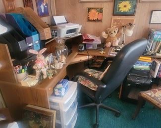 L shaped Wood Desk $100