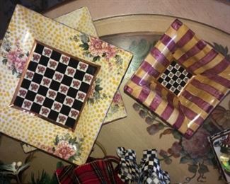 Mackenzie Childs Torquay plates and bowl.