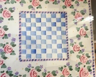 Lovely, hand-painted table. 18”x18”x21”H.