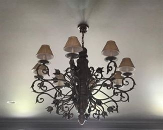 Gorgeous, transitional, metal chandelier. 36”Hx48”wide.