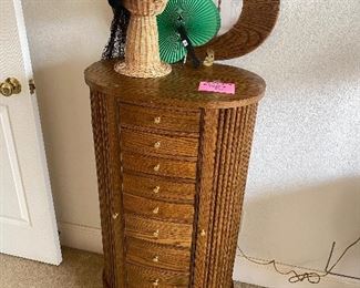 Oak jewelry chest