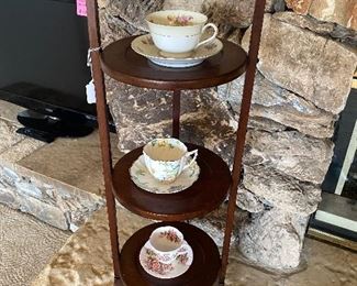English oak antique cake stand