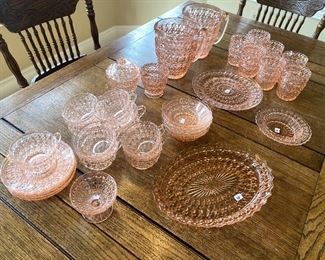 Pink depression glass