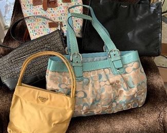 Prada, Coach, Dooney and Bourke, Kate Spade, Louis Vitton- designer handbags