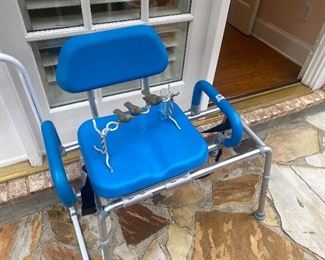 Bathtub chair that slides to get in and out of the tub