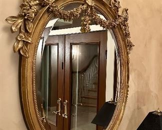 (2) Gold Gilded Ornate Tuscany Mirrors
