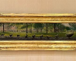 "Make Way for Ducklings" Oil on Canvas, Signed Phil Gidley- Mr. Gidley is a local artist known for painting Boston Scenes