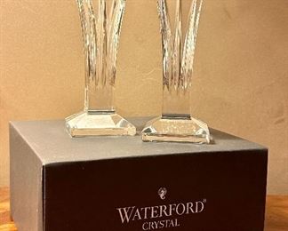 Waterford Crystal 6" Tall Pair of Clarion Candlesticks