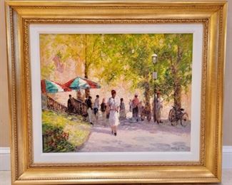 “A Walk on Newbury Street” Oil on Canvas by J.C. Terelak