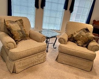 Set of two cream color Broyhill Prestige living room chairs