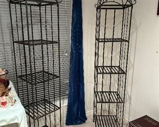 Metal 4 tier narrow shelves