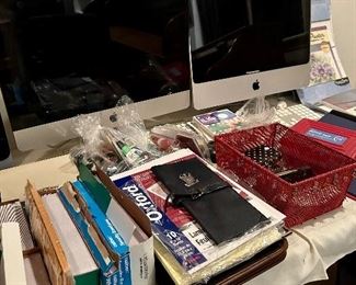 Office supplies including 2 Apple MAC PCs