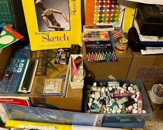 Sketch books, art supplies