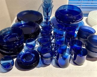 Cobalt blue dish set 