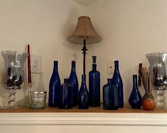 Cobalt blue glass decor
