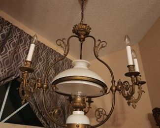 Electrified Antique Hanging Lamp (You Remove) Bring wire nuts to cap