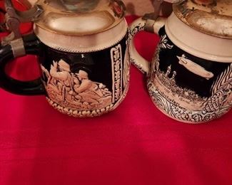 Old German Military Beer Steins