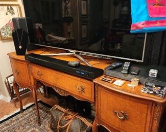 1 yr old LG 65" Smart TV with Various Soundbar Setups and a wonderful French Provincial Buffet/Sideboard