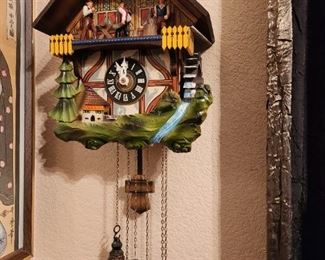 Rare E. Schmeckenbecher Musical Sawmaill Cuckoo Clock in perfect working order