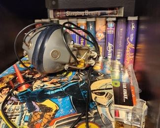 Aviation Headphones, Star Wars Comic and Disney VHS Tapes