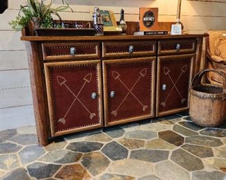 Unique Sideboard with Nailhead trim and Indian Head Pulls