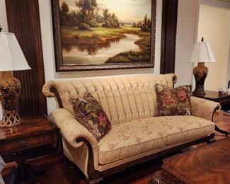 CR Laine Tufted Sofa with Rolled Back and Rolled Arms