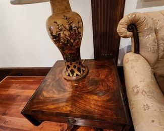 Pair of Bird Lamps with Wood  Base