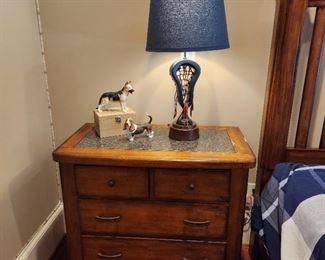 Bedside Table and Sports Lamp