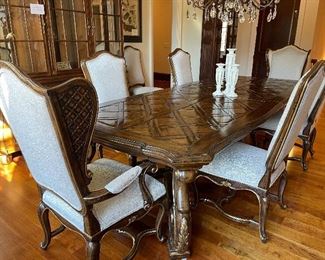 Stunning Marge Carson Dining Table and 10 Chairs