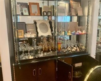 Black China cabinet 80” H  65” W  17” D - $695 + tax