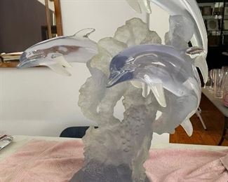 Dolphin lucite  statue. Signed numbered DONJO. 1/750 $350
