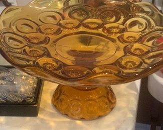 Amber Moon and Stars pedestal cake plate