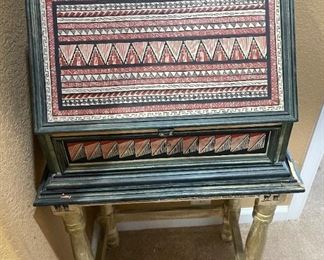Hand made cabinet from world travels