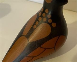 Mexican terracotta bird art (several) signed from Chile