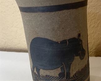 Stoneware vase  Hippo