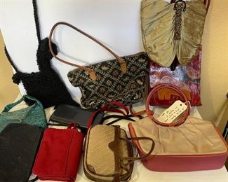 Variety of purses and handbags