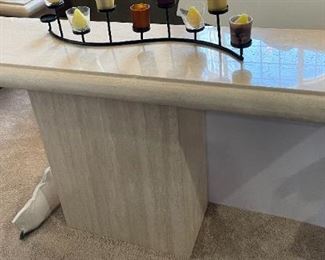 Stone sofa table with two matching end tables