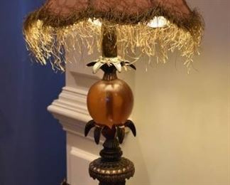 Accent Elephant Lamp with Fringe Umbrella